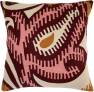 Judy Ross Textiles Hand-Embroidered Chain Stitch Paisley Throw Pillow berry/dusty pink/oyster/amber